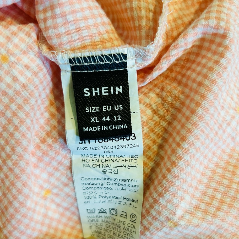 SHEIN pink gingham with white Daisy halter dress/tunic size XL - Picture 4 of 9